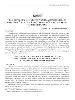 Tác động của các yếu tố văn hóa đến động lực phục vụ công của cán bộ công chức cục Hải quan tỉnh Bình Dương