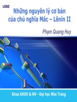 Bài giảng những nguyên lý cơ bản của chủ nghĩa mác   lênin II  