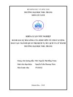 Đánh giá sự hài lòng của sinh viên về chất lượng đào tạo ngành quản trị dịch vụ du lịch và lữ hành trường đại học nha trang  