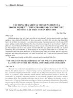 Tác động đến khởi sự doanh nghiệp của doanh nghiệp tư nhân thành phố Cần Thơ theo mô hình cấu trúc tuyến tính SEM
