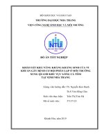 Khảo sát khả năng kháng kháng sinh của vi khuẩn gây bệnh cơ hội phân lập ở môi trường xung quanh khu vực lồng cá tôm tại vịnh nha trang  