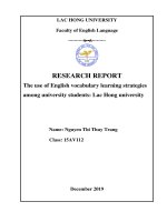 The use of English vocabulary learning strategies among university students