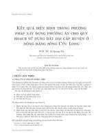 Kết quả điển hình trong phươngpháp xây dựng phương án cho quyhoạch sử dụng đất đai cấp huyện ởđồng bằng sông Cửu Long