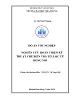 Nghiên cứu hoàn thiện kỹ thuật chế biến trà túi lọc từ rong mơ  