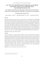 Các yếu tố ảnh hưởng đến ý định mua sản phẩm Sâm Ngọc Linh của người tiêu dùng tại thị trường Kon Tum