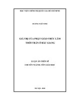 GIÁ TRỊ CỦA PHẬT GIÁO TRÚC LÂM THỜI TRẦN Ở BẮC GIANG