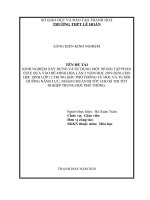 Kinh nghiệm xây dựng và sử dụng một số bài tập phần este dựa vào đề thi minh hoạ lần 2 năm 2020, cho học sinh lớp 12 trung học phổ thông tự học và bồi dưỡng năng lực nhaqwmf chuẫn bị tốt cho kì thi tốt nghiệp THPT 