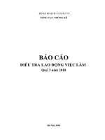 Báo cáo điều tra lao động việc làm quý 3 năm 2018