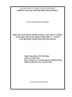 Một số giải pháp nhằm nâng cao chất lượng giáo dục kỹ năng sống cho trẻ MG 4 5 tuổi tại trường mầm non quảng hưng 
