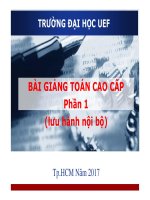 Bài giảng Toán cao cấp (Phần 1): Chương 1 - Đại học Kinh tế Luật
