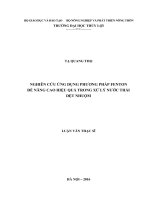 Nghiên cứu ứng dụng phương pháp fenton để nâng cao hiệu quả trong hiệu quả