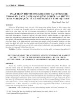 Phát triển thị trường khoa học và công nghệ trong bối cảnh cách mạng công nghiệp lần thứ tư: Kinh nghiệm quốc tế và những hàm ý cho Việt Nam