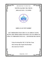 Quy trình kiểm toán tiền và các khoản tương đương tiền trong kiểm toán báo cáo tài chính tại công ty TNHH kiểm toán FAC   chi nhánh nha trang  