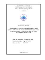 Thành phần các curcuminoid và hoạt tính chống oxy hóa của dịch chiết từ củ nghệ vàng curcuma longa l  trồng tại một số vùng nguyên liệu ở việt nam 