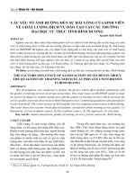 Các yếu tố ảnh hưởng đến sự hài lòng của sinh viên về chất lượng dịch vụ đào tạo tại các trường đại học tư thục tỉnh Bình Dương