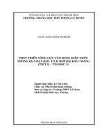 Phát triển năng lực vận dụng kiến thức thông qua dạy học tích hợp bài kiểu mảng (tiết 1) – tin học 11 