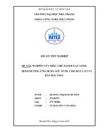 Nghiên cứu điều chế nanoclay lỏng định hướng ứng dụng giữ nước cho đất cát và đất bạc màu  