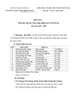 BIÊN BẢN ĐÁNH GIÁ CHUẨN GIÁO VIÊN TIỂU HỌC 2020