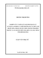 Nghiên cứu và đề xuất giải pháp quản lý an toàn lao động và môi trường