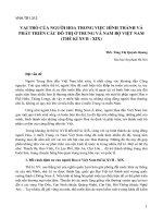 Vai trò của người Hoa trong việc hình thành và phát triển các đô thị ở Trung và Nam Bộ Việt Nam (thế kỉ XVII-XIX)
