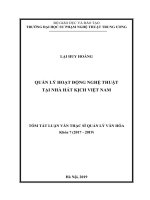 QUẢN LÝ HOẠT ĐỘNG NGHỆ THUẬT TẠI NHÀ HÁT KỊCH VIỆT NAM