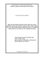 Một số giải pháp chỉ đạo giáo viên mẫu giáo trường mầm non hoằng anh tổ chức thực hiện tốt các hoạt động phát triển kỹ năng vận động nhằm nâng cao thể lực sức khoẻ cho trẻ 