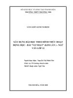Xây dựng bài học theo hình thức hoạt động học   bài vợ nhặt (kim lân)  ngữ văn lớp 12 