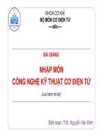 Nhập môn công nghệ kỹ thuật cơ điện tử  