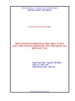 MỘT số KINH NGHIỆM dạy  học TRỰC TUYẾN (dạy  học ONLINE) TRONG ôn THI THPT QUỐC GIA môn NGỮ văn