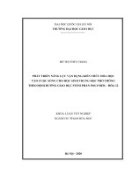 PHÁT TRIỂN NĂNG LỰC VẬN DỤNG KIẾN THỨC HÓA HỌC  VÀO CUỘC SỐNG CHO HỌC SINH TRUNG HỌC PHỔ THÔNG THEO ĐỊNH HƢỚNG GIÁO DỤC STEM PHẦN POLYMER – HÓA 12