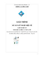 Giáo trình Kỹ thuật điện tử - Nghề: Cơ điện tử - CĐ Kỹ Thuật Công Nghệ Bà Rịa-Vũng Tàu