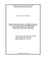 Một số giải pháp quản lý nhằm nâng cao chất lượng dạy học theo định hướng phát triển năng lực học sinh ở trường THPT đặng thai mai 