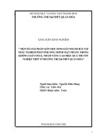 Một số giải pháp giúp học sinh giải nhanh bài tập trắc nghiệm phần phương trình mặt phẳng trong không gian OXYZ nhằm nâng cao hiệu quả thi tốt nghiệp THPT ở trường THCSTHPT quan hóa 