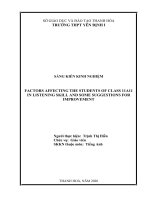 FACTORS AFFECTING THE STUDENTS OF CLASS 11a11 IN LISTENING SKILL AND SOME SUGGESTIONS FOR IMPROVEMENT 