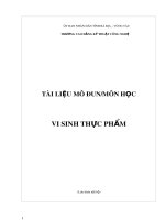 Giáo trình Vi sinh vật thực phẩm - Nghề: Chế biến thực phẩm - CĐ Kỹ Thuật Công Nghệ Bà Rịa-Vũng Tàu