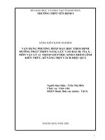 VẬN DỤNG PHƯƠNG PHÁP dạy học THEO ĐỊNH HƯỚNG PHÁT TRIỂN NĂNG lực vào bài 28 TIA x   môn vật lý 12 NHẰM GIÚP học SINH CHIẾM LĨNH KIẾN THỨC, kĩ NĂNG một CÁCH HIỆU QUẢ 