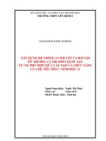XÂY DỰNG hệ THỐNG lí THUYẾT và bài tập ôn THI HSG và THI THPT QUỐC GIA về sự PHÙ hợp GIỮA cấu tạo và CHỨC NĂNG của hệ TIÊU hóa  SINH học 11 