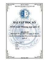 BTHK thương mại quốc tế 8 điểm: Bình luận các quy định của CISG về vấn đề chuyển rủi ro trong hợp đồng mua bán hàng hóa quốc tế