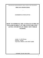 How to improve the average score of english subject in the GCSE for low – level students in trieu son 5 high school 