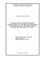 Giúp học sinh vận dụng linh hoạt bất đẳng thức và tam thức bậc hai để giải một số bài toán cực trị trong việc bồi dưỡng học sinh giỏi vật lí THPT 