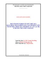 Một số kinh nghiệm tổ chức hiệu quả hoạt động trải nghiệm sáng tạo cho đoàn viên thanh niên, thông qua mô hình các câu lạc bộ, ở trường THCS   THPT nghi sơn 