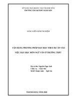 Vận dụng phương pháp dạy học theo dự án vào việc dạy học môn ngữ văn ở trường THPT 