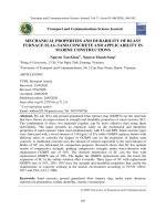 Tính chất cơ học và độ bền của bê tông cát xỉ lò cao và khả năng ứng dụng trong công trình biển