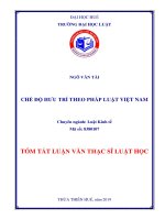 Tóm tắt Luận văn thạc sĩ Luật học: Chế độ hưu trí theo pháp Luật Việt Nam