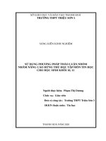 Sử dụng phương pháp thảo luận nhóm nhằm nâng cao hứng thú học tập môn tin học cho học sinh khối 10,11 