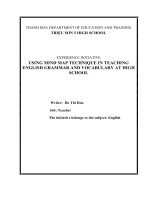 Using mind map technique in teaching english grammar and vocabulary at high school