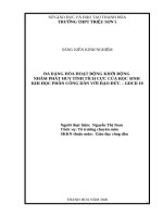 Đa dạng hóa hoạt động khởi động nhằm phát huy tính tích cực của học sinh khi học phần công dân với đạo đức – giáo dục công dân 10
