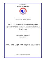 Tóm tắt Luận văn thạc sĩ Luật học: Pháp luật về nhà ở cho người Việt Nam định cư ở nước ngoài và người nước ngoài ở Việt Nam