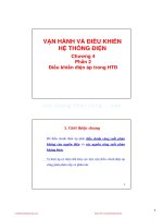 Bài giảng Vận hành và điều khiển hệ thống điện - Chương 4: Điều khiển điện áp trong hệ thống điện