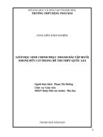Giúp học sinh chinh phục nhanh bài tập muối amoni hữu cơ trong đề thi THPT quốc gia 